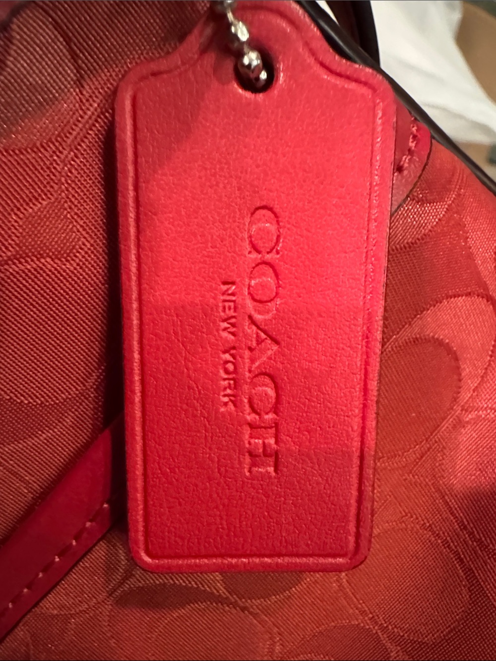 Coach Vintage Red Signature Jacquard Crossbody Bag - Picture 9 of 9